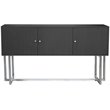 Pemberly Row Modern Stainless Steel Storage Console Table in Gray