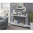 Pemberly Row Transitional Deluxe Two-Tier Console Table in White Wood Finish