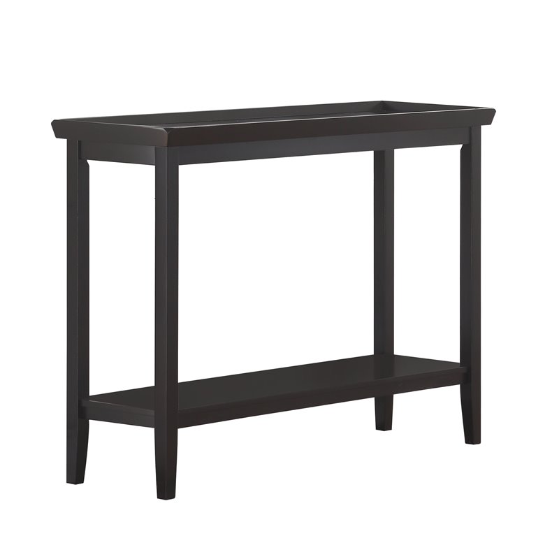 Pemberly Row Modern Console Table in Black Wood Finish