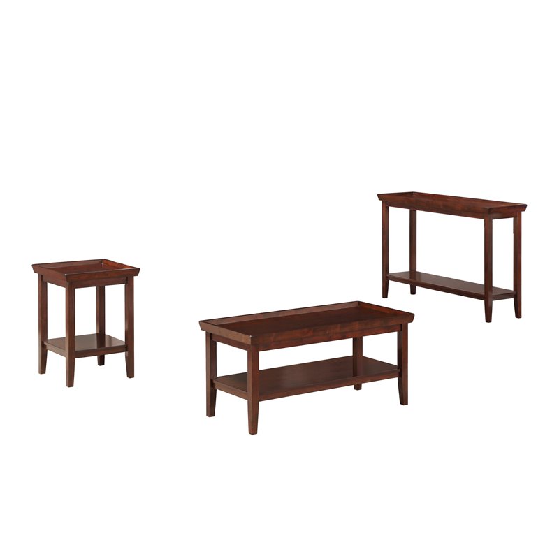 Pemberly Row Traditional Console Table in Espresso Wood Finish