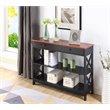 Pemberly Row Transitional One-Drawer Console Table in Cherry and Black Wood