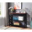 Pemberly Row Transitional One-Drawer Console Table in Cherry and Black Wood