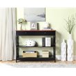 Pemberly Row Transitional One-Drawer Console Table in Cherry and Black Wood
