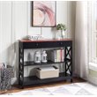 Pemberly Row Transitional One-Drawer Console Table in Cherry and Black Wood