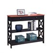 Pemberly Row Transitional One-Drawer Console Table in Cherry and Black Wood