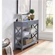 Pemberly Row Transitional One-Drawer Console Table in Gray Wood Finish