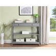 Pemberly Row Transitional One-Drawer Console Table in Gray Wood Finish