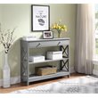 Pemberly Row Transitional One-Drawer Console Table in Gray Wood Finish