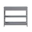 Pemberly Row Transitional One-Drawer Console Table in Gray Wood Finish