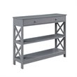 Pemberly Row Transitional One-Drawer Console Table in Gray Wood Finish