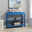 Pemberly Row Transitional One-Drawer Console Table in Blue Wood Finish
