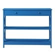 Pemberly Row Transitional One-Drawer Console Table in Blue Wood Finish
