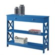 Pemberly Row Transitional One-Drawer Console Table in Blue Wood Finish