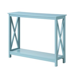 Pemberly Row Transitional Console Table in Sea Foam Green Wood Finish