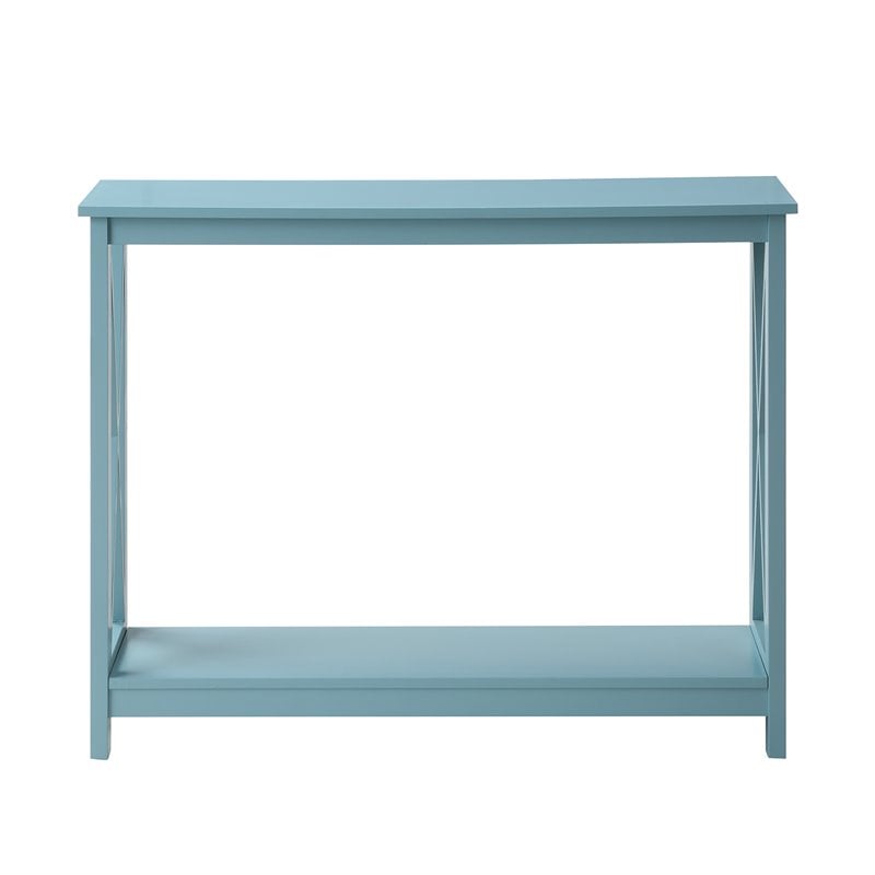 Pemberly Row Transitional Console Table in Sea Foam Green Wood Finish
