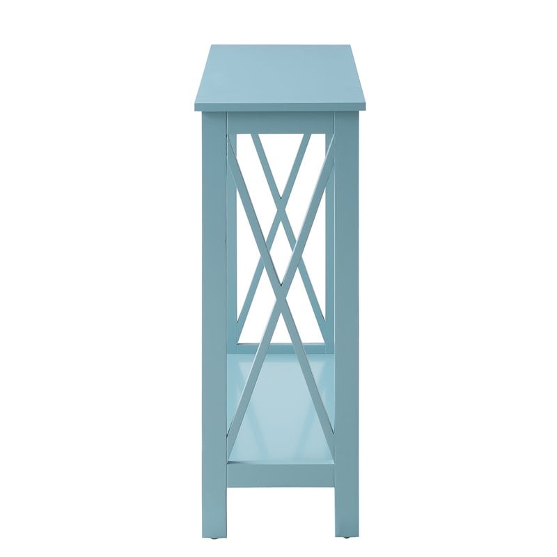 Pemberly Row Transitional Console Table in Sea Foam Green Wood Finish