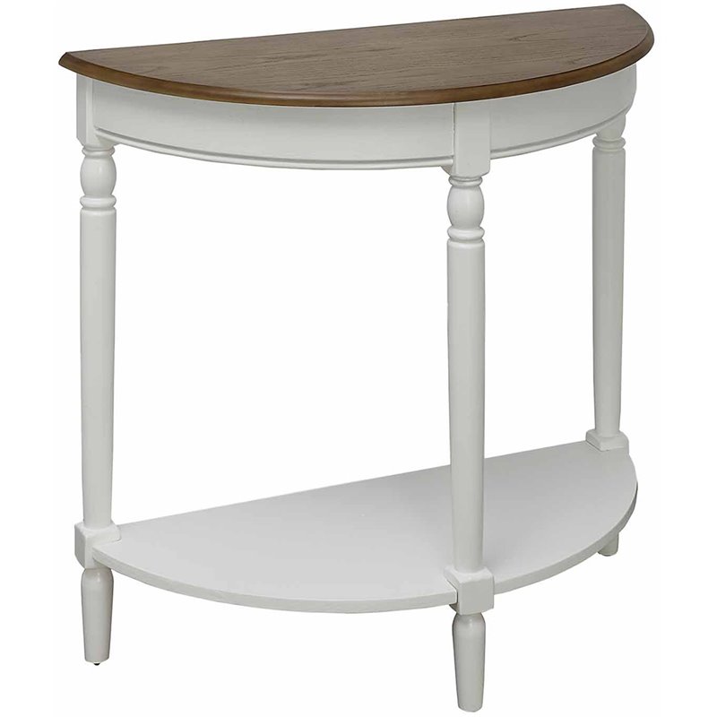 Pemberly Row Traditional Console Table in Driftwood and White Wood Finish