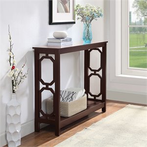 Pemberly Row Contemporary Console Table in Espresso Wood Finish