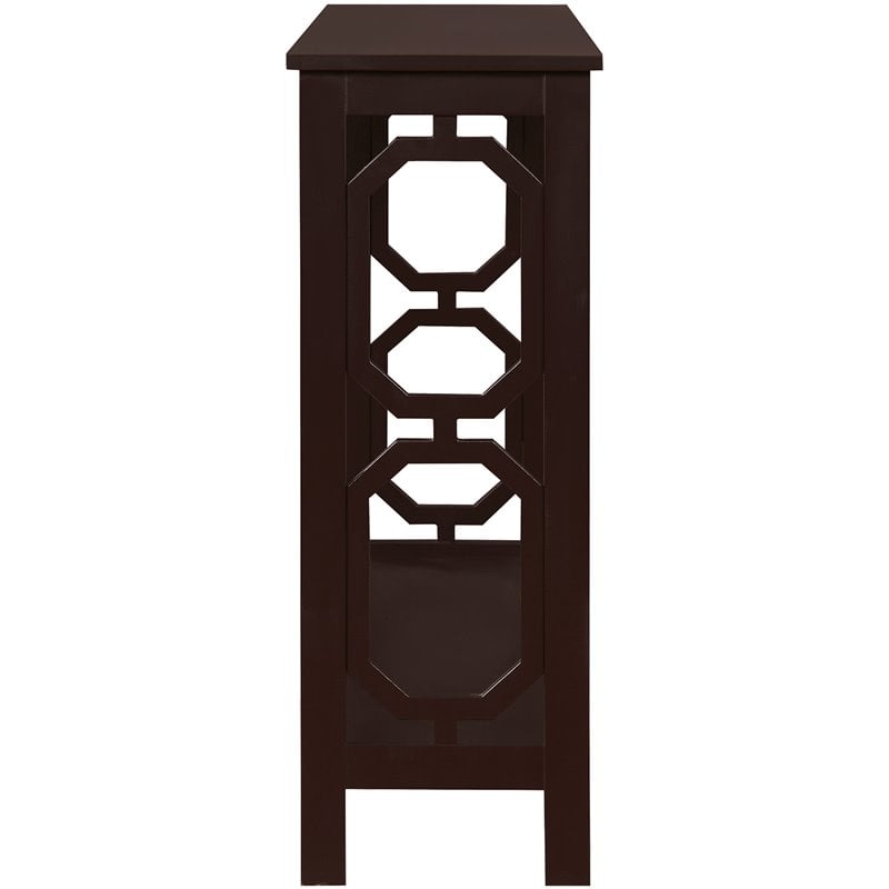 Pemberly Row Contemporary Console Table in Espresso Wood Finish
