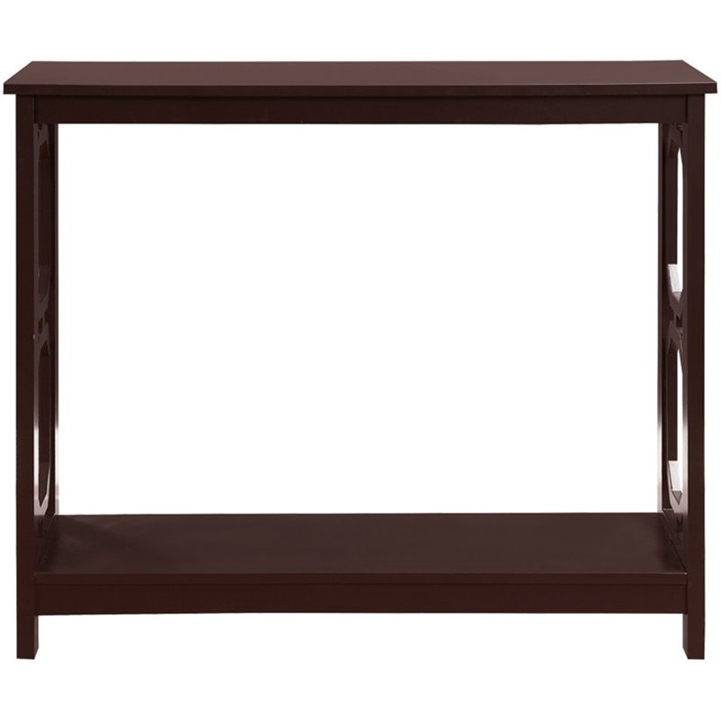 Pemberly Row Contemporary Console Table in Espresso Wood Finish
