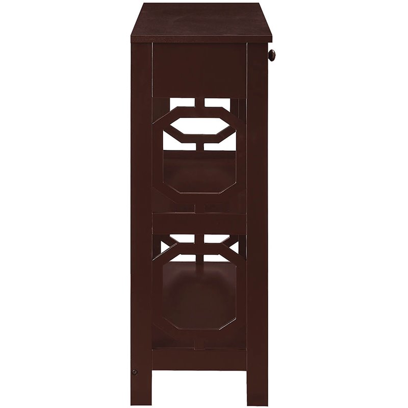 Pemberly Row Contemporary Storage Console Table in Espresso Wood Finish