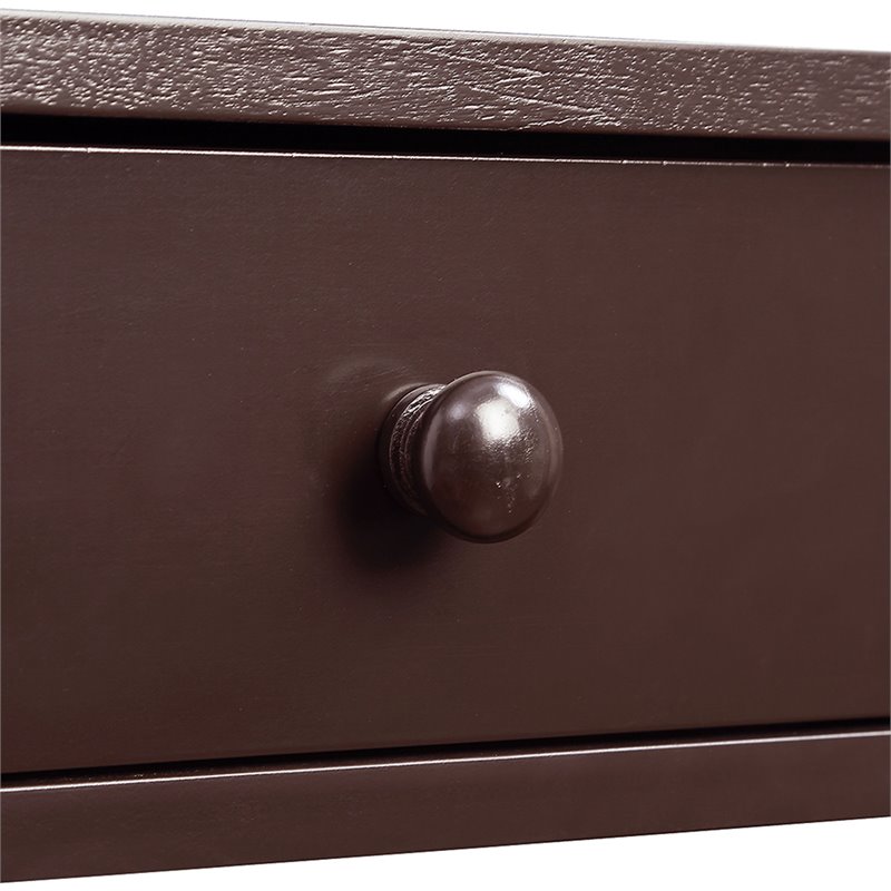 Pemberly Row Contemporary Storage Console Table in Espresso Wood Finish