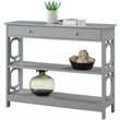Pemberly Row Contemporary Storage Console Table in Gray Wood Finish
