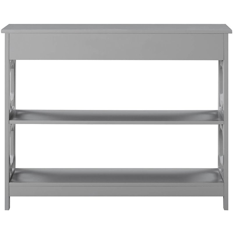 Pemberly Row Contemporary Storage Console Table in Gray Wood Finish