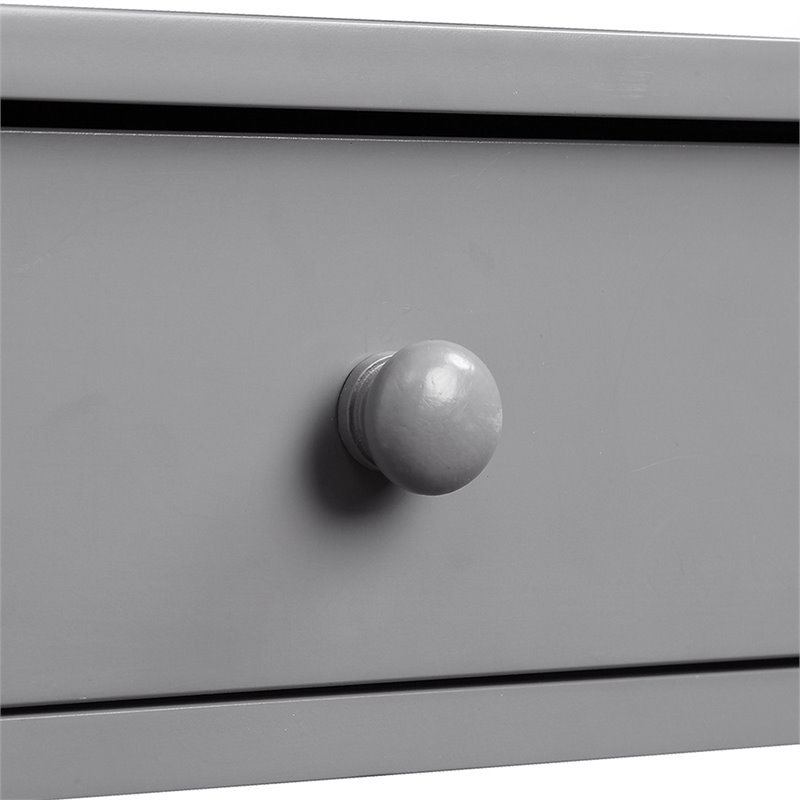 Pemberly Row Contemporary Storage Console Table in Gray Wood Finish