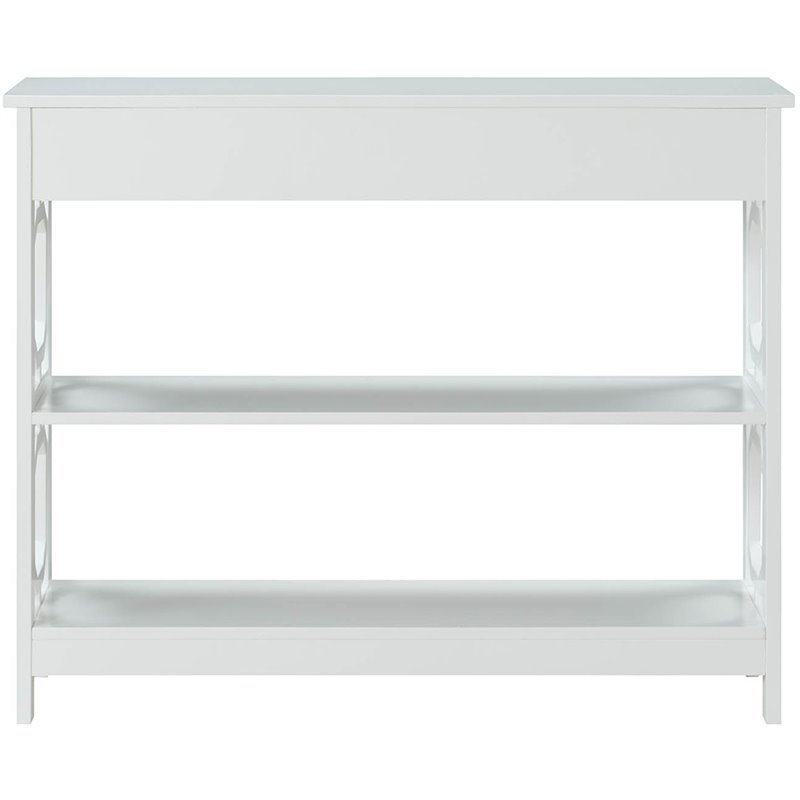 Pemberly Row Contemporary Storage Console Table in White Wood Finish