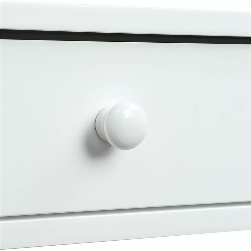 Pemberly Row Contemporary Storage Console Table in White Wood Finish