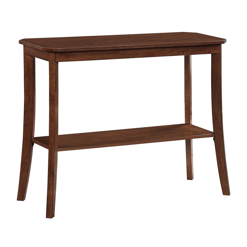 Pemberly Row Traditional Console Table in Espresso Wood Finish