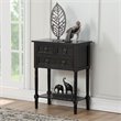 Pemberly Row Transitional Console Table in Black Wood Finish