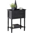 Pemberly Row Transitional Console Table in Black Wood Finish