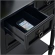 Pemberly Row Transitional Console Table in Black Wood Finish