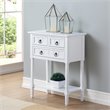 Pemberly Row Transitional Console Table in White Wood Finish