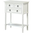 Pemberly Row Transitional Console Table in White Wood Finish