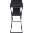 Pemberly Row Farmhouse Console Table in Black Wood Grain and Metal Frame