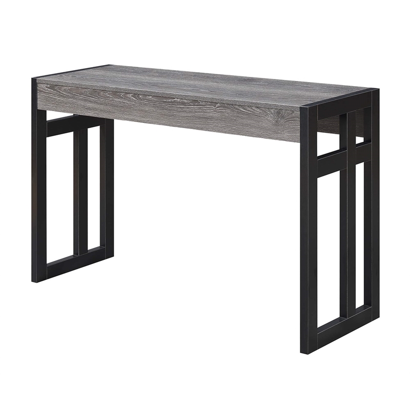 Pemberly Row Modern Console Table in Weathered Gray Wood and Metal