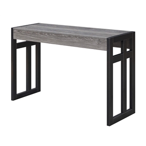 Pemberly Row Modern Console Table in Weathered Gray Wood and Metal