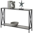 Pemberly Row Transitional Console Table in Faux Birch Gray Wood Finish
