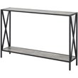 Pemberly Row Transitional Console Table in Faux Birch Gray Wood Finish