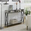 Pemberly Row Transitional Deluxe Console Table in Faux Birch Gray Wood