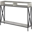 Pemberly Row Transitional Deluxe Console Table in Faux Birch Gray Wood