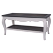Pemberly Row Modern Carved 2-Tier Wood Coffee Table in Black