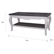 Pemberly Row Modern Carved 2-Tier Wood Coffee Table in Black