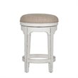 Pemberly Row Traditional Wood Console Swivel Stool in White