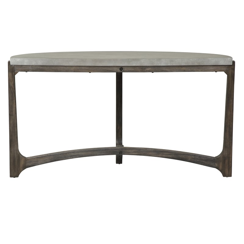 Pemberly Row Modern Wood Cascade Sofa Table in Brown