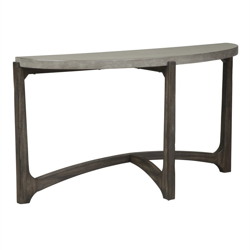 Pemberly Row Modern Wood Cascade Sofa Table in Brown
