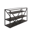 Pemberly Row Industrial Wood Sofa Table in Gray